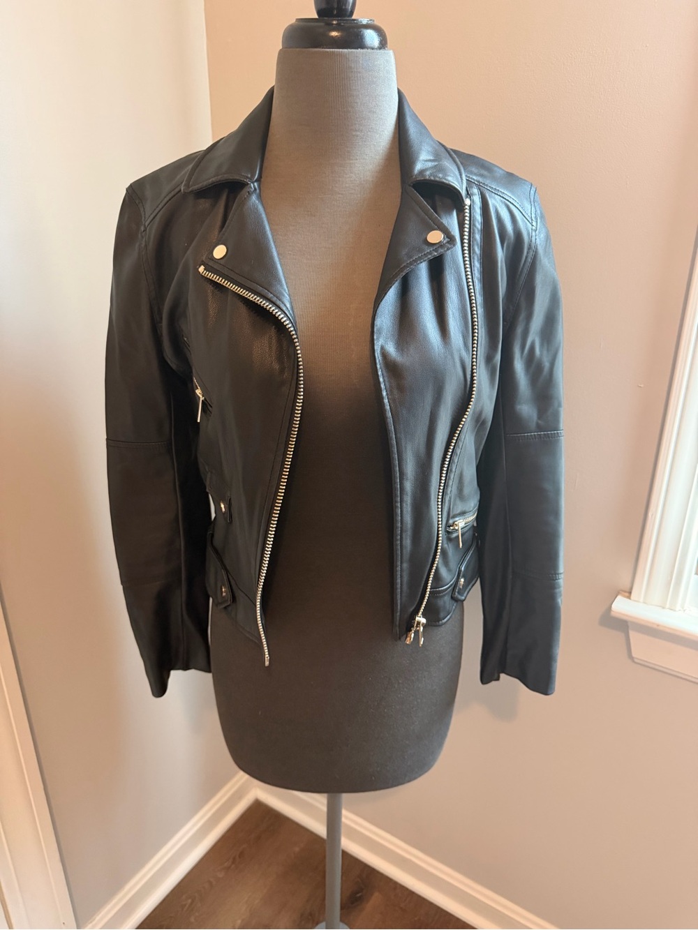 H&M Black Leather Moto Jacket